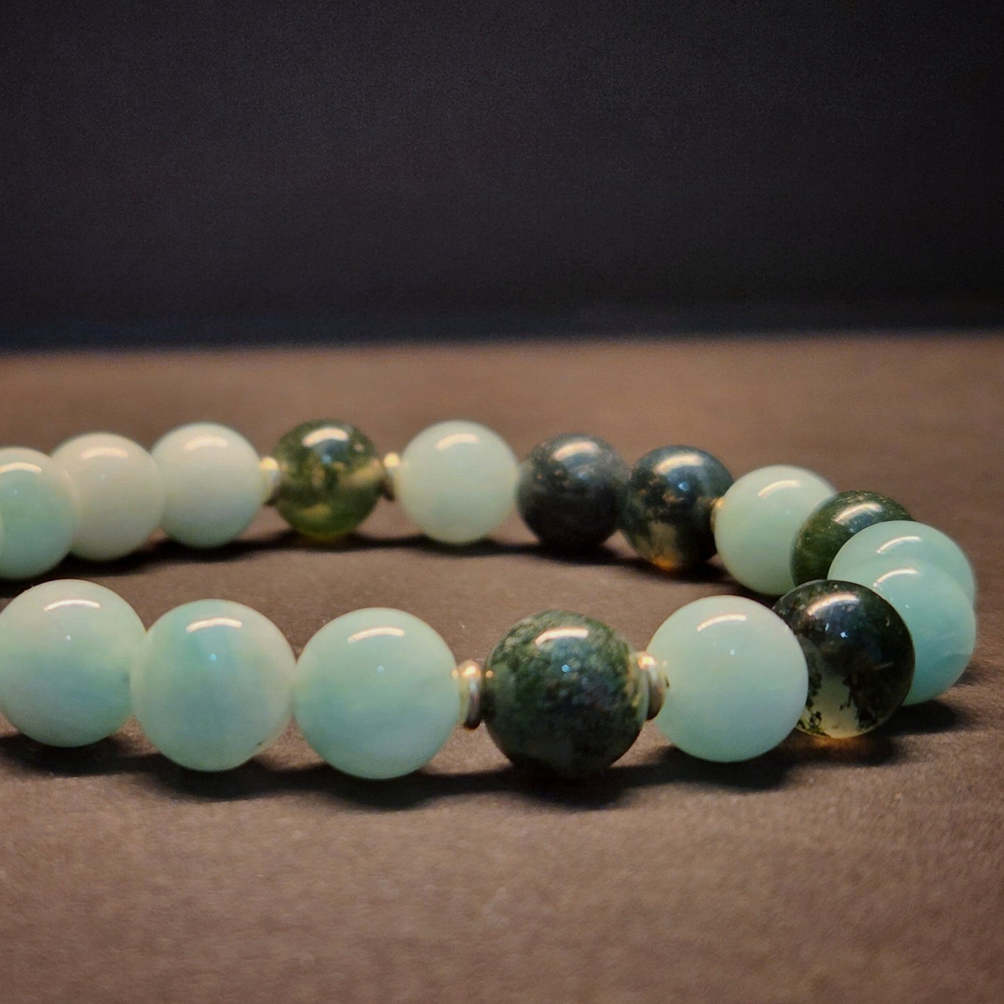 Larimar & Moss Agate Sterling Silver Bracelet