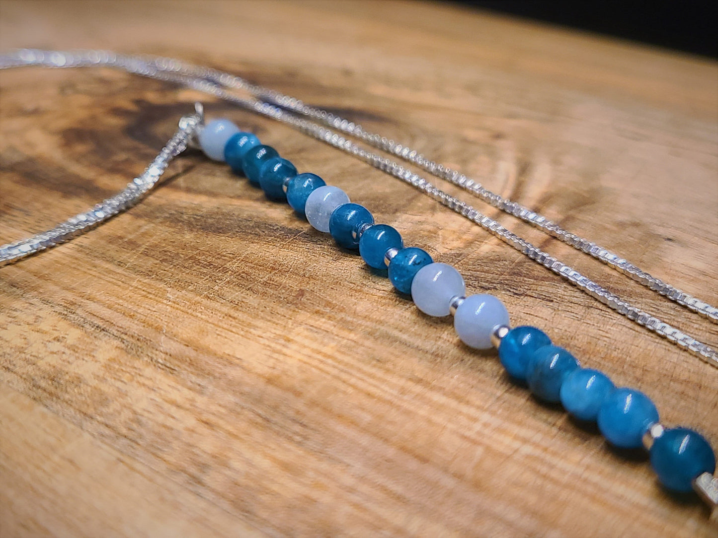 Apatite & Aquamarine Sterling Silver Icicle Necklace