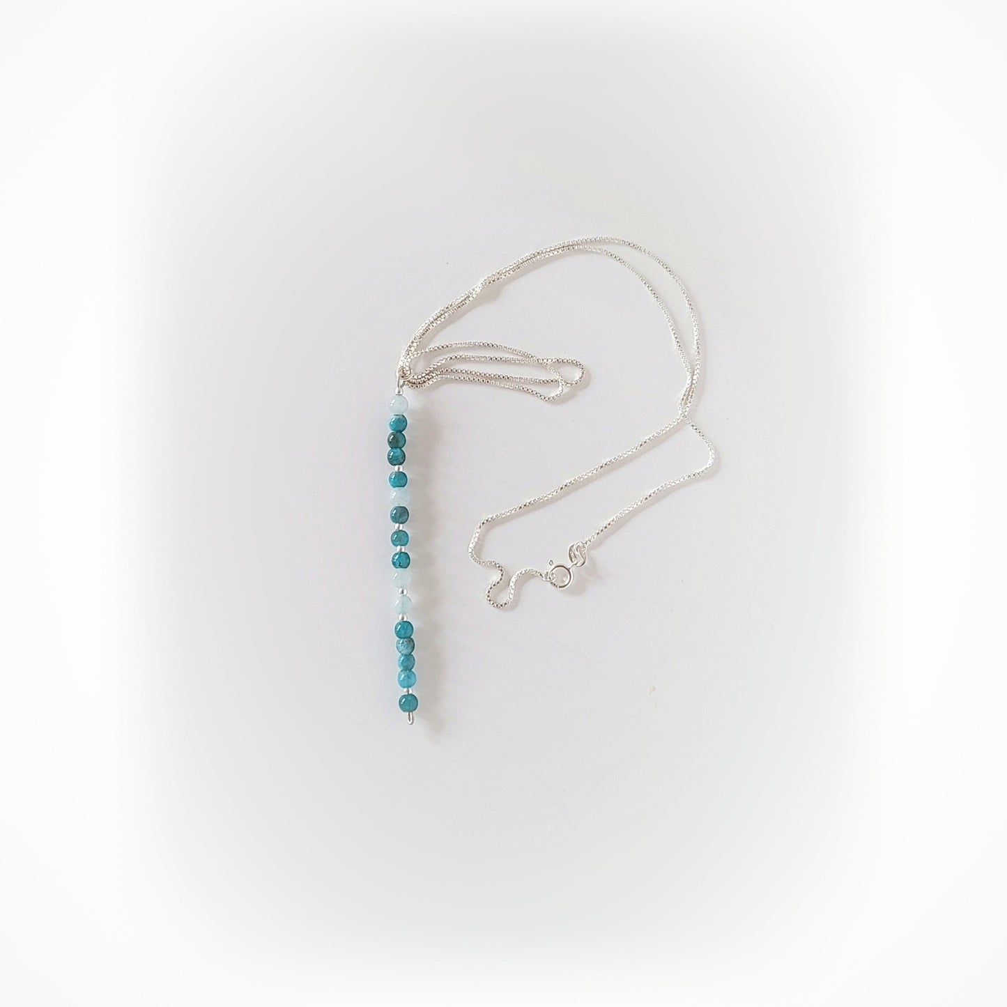 Apatite & Aquamarine Sterling Silver Icicle Necklace