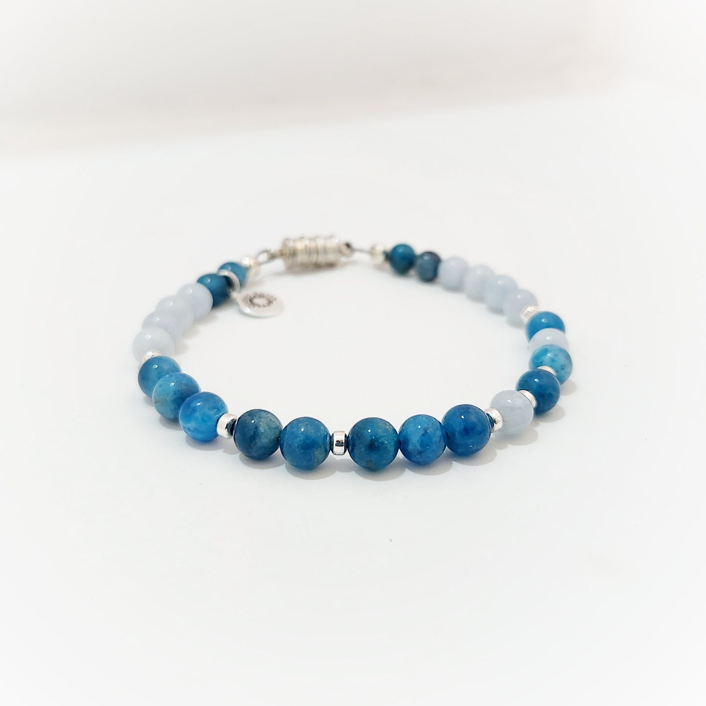 Apatite & Aquamarine Steel Bracelet