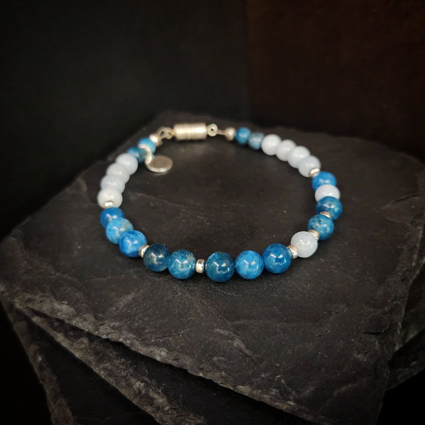 Apatite & Aquamarine Steel Bracelet