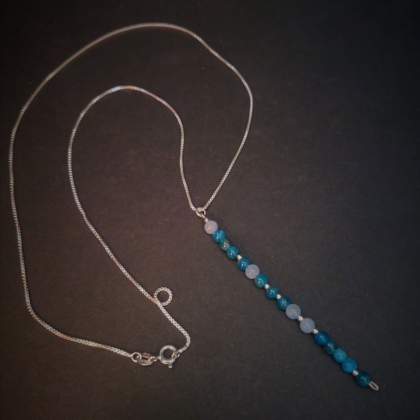 Apatite & Aquamarine Sterling Silver Icicle Necklace