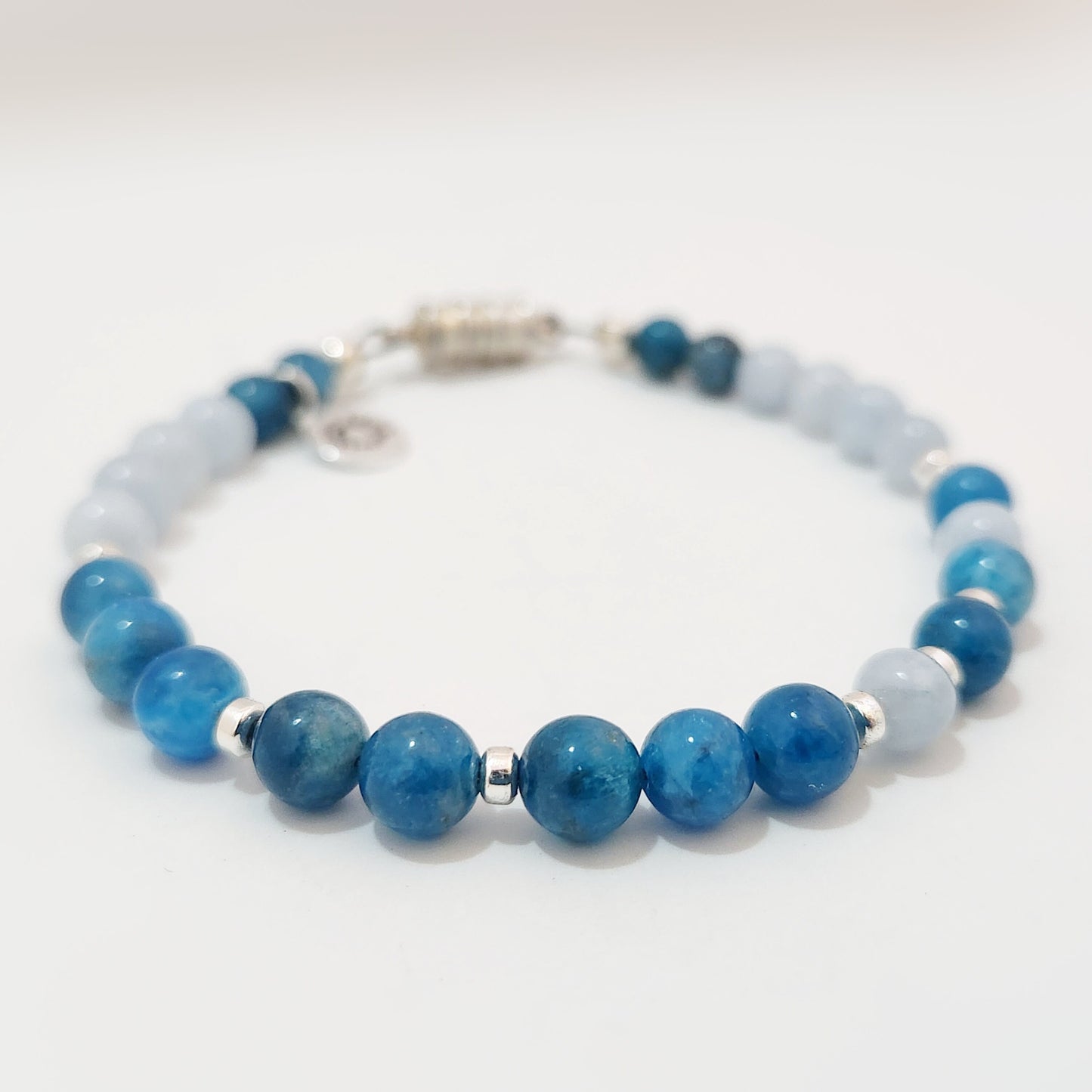 Apatite & Aquamarine Steel Bracelet